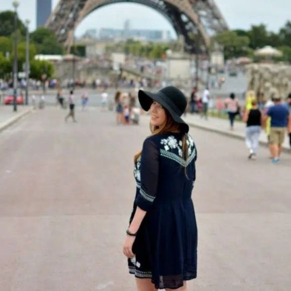 French Connection 'Kiko' Embroidered Crepe Babydoll Dress Size 2 - Picture 11 of 16